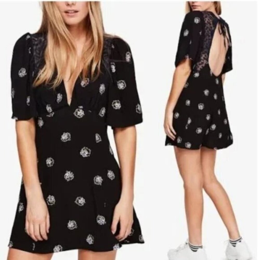 Free People Mockingbird Embroidered Mesh Dress. 0